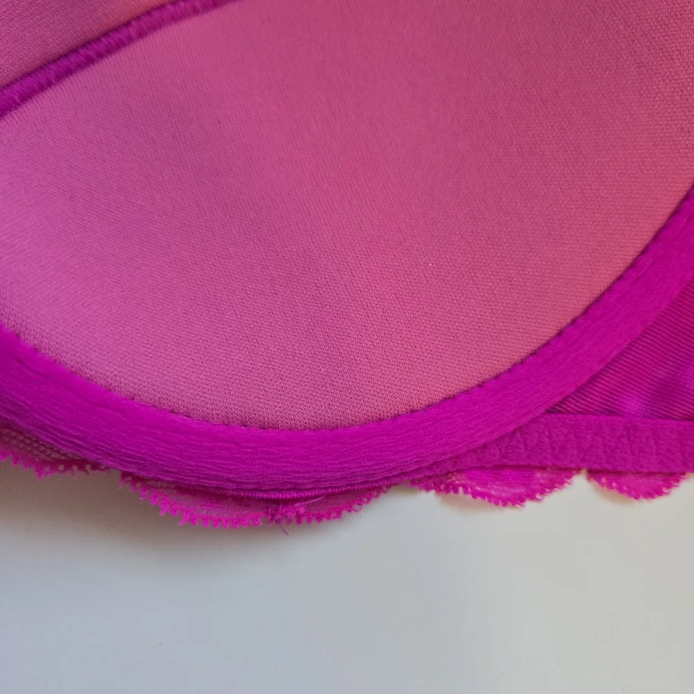 Victoria's Secret Magenta Pink‎ Covertible Bra Size 36 B PINK Lace Lingerie